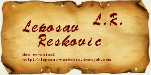Leposav Resković vizit kartica